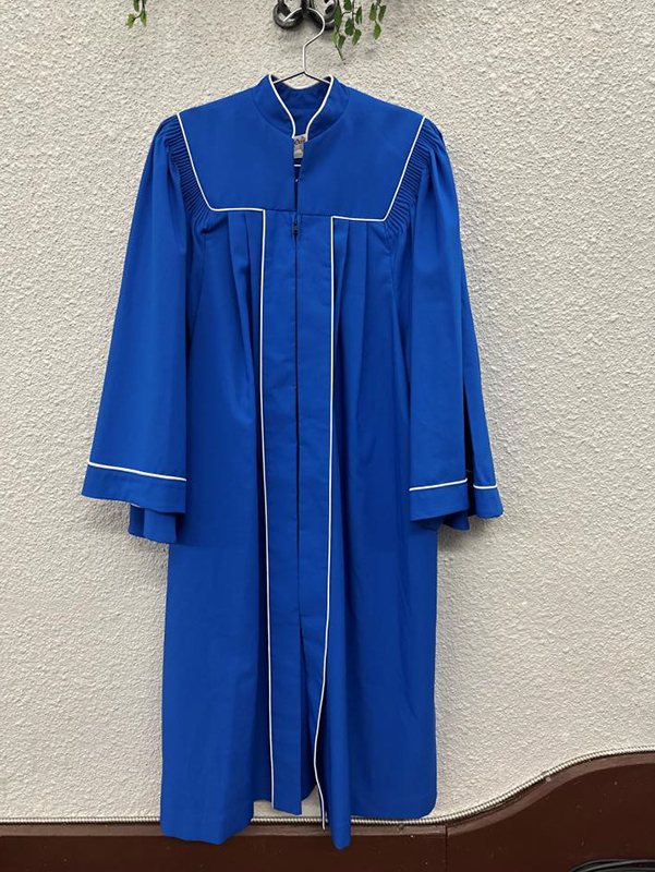 blue church gown