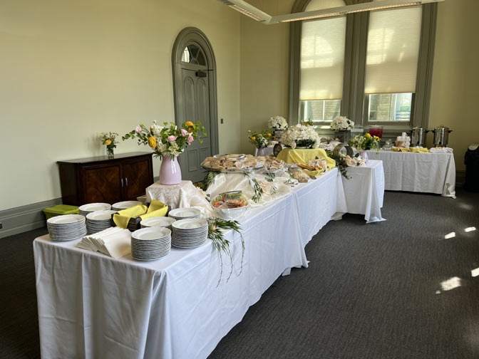 Upper meeting room rental space catering display