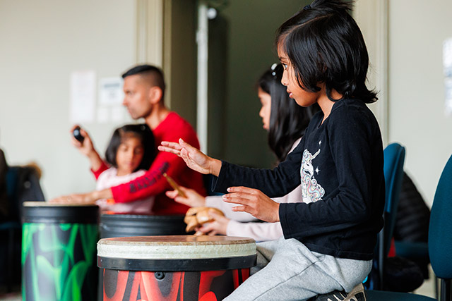 People playing drums