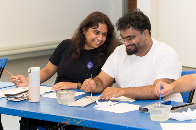 adults taking part in adult art workshop