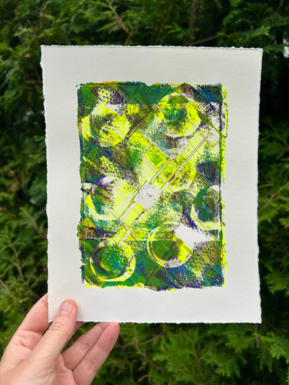 artist displaying their print art