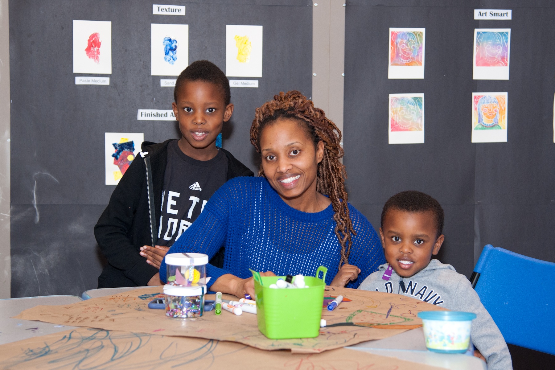 Kids making crafts